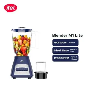 Itel Multi-Function Blender M1-Lite Nigeria, Itel M1-Lite Blender Abuja, kitchen blender best buy NG, durable blender for smoothies Nigeria, affordable kitchen appliances Abuja, pepper blending machine Nigeria, baby food blender Nigeria, spice grinder blender NG, blender supplier Lugbe Abuja, home appliances wholesaler Nigeria, designer kitchen gadgets Abuja plug, retailer blender wholesale pricing Abuja, efficient kitchen blender Nigeria, Ziva Direct Abuja best appliances vendor.