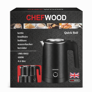 electric kettle packaging, premium unboxing experience, Sleek ChefWood, sustainable product packaging, gift‑ready kettle, kitchen gift box, eco‑friendly packaging, minimalist packaging design, chefwood electric kettle, luxury kitchen appliance packaging